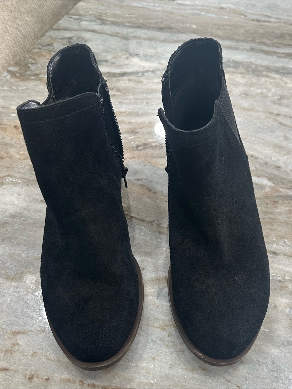 Kensie Black Suede Side-Zip Ankle Booties
